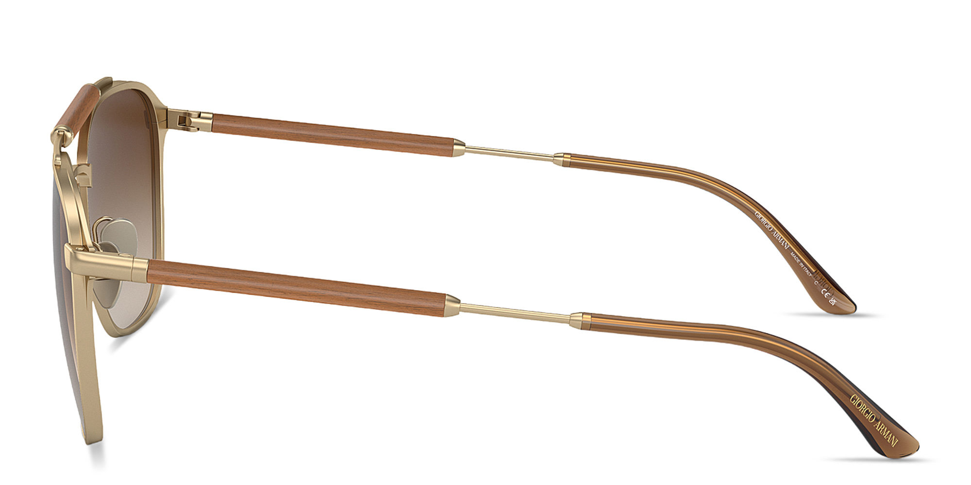 Shop GIORGIO ARMANI Square Sunglasses in Gold online.