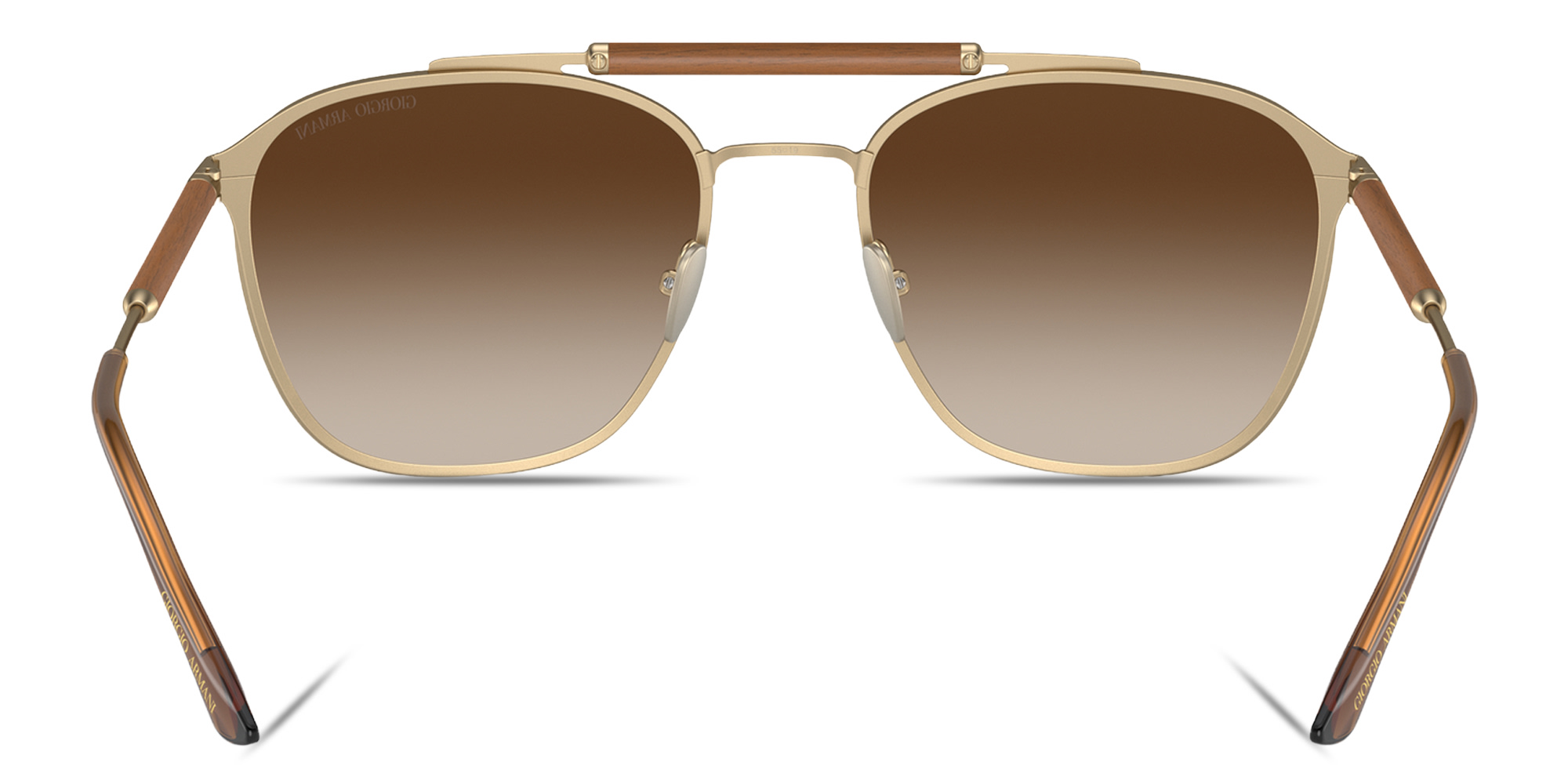 Shop GIORGIO ARMANI Square Sunglasses in Gold online.