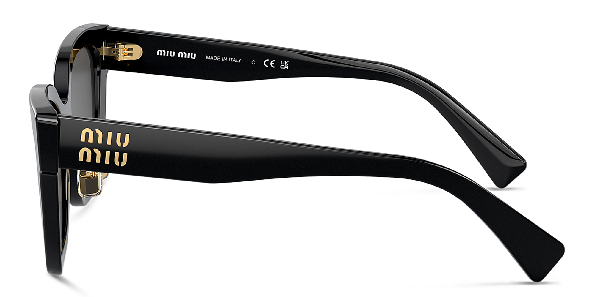 MIU MIU Square Sunglasses in Black – Product Photo 3