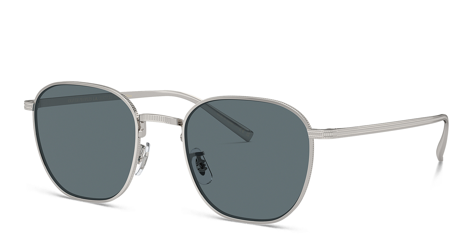 Shop OLIVER PEOPLES Rynn Unisex Square Sunglasses in Silver online.