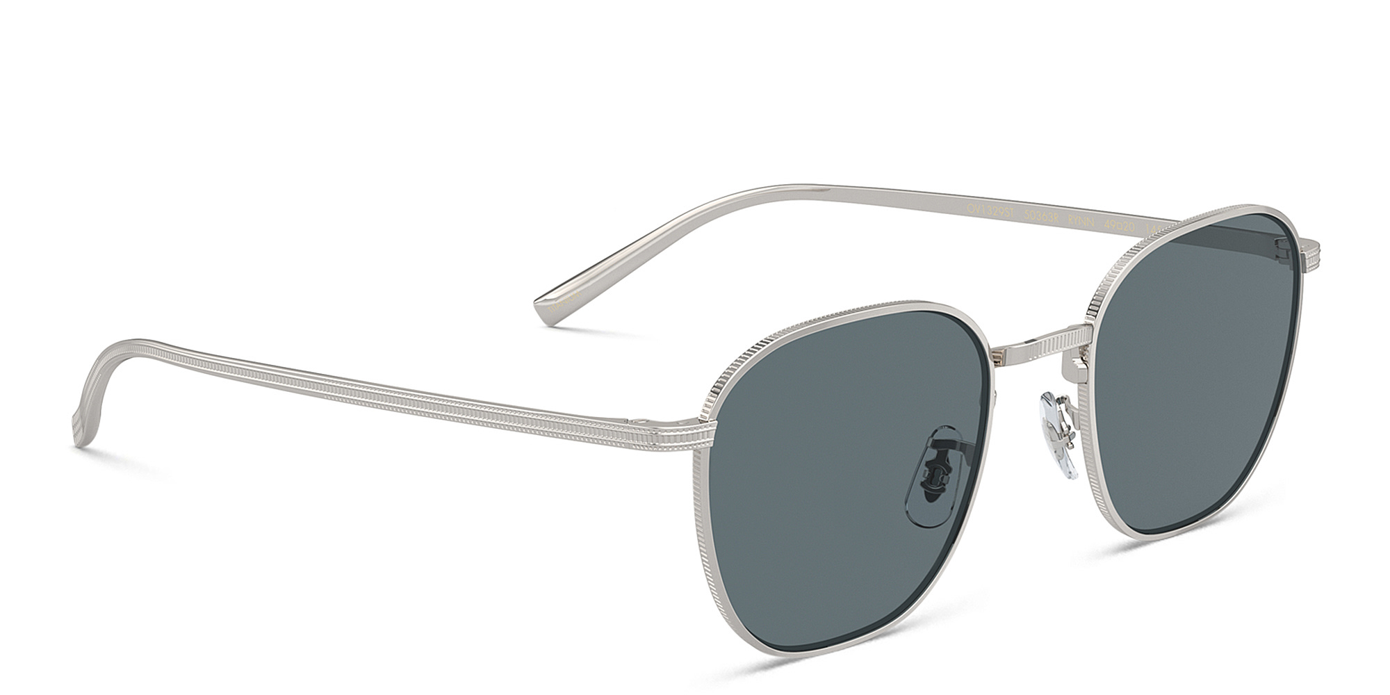 Shop OLIVER PEOPLES Rynn Unisex Square Sunglasses in Silver online.
