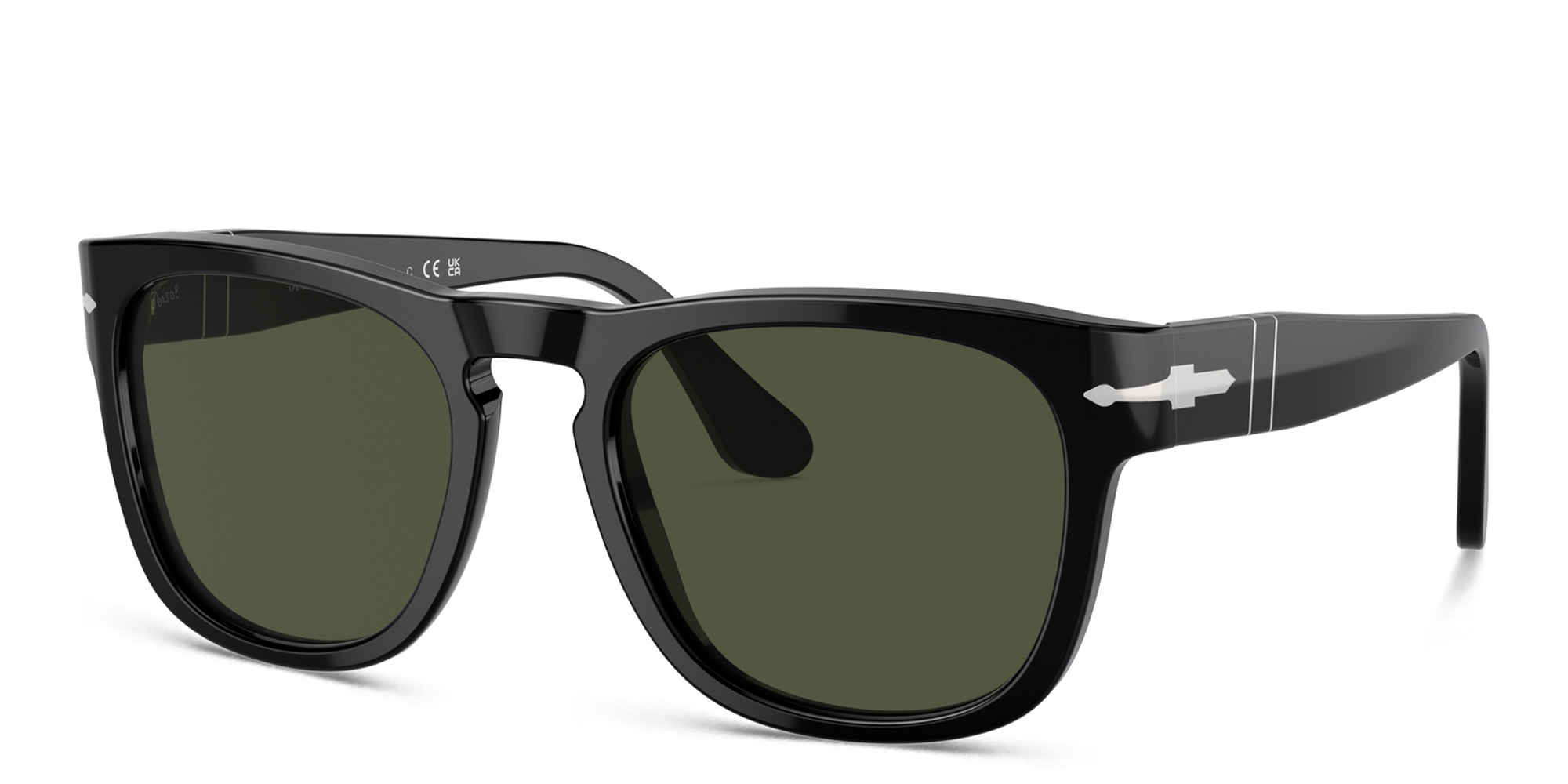 Shop PERSOL Unisex Square Sunglasses in Black online.