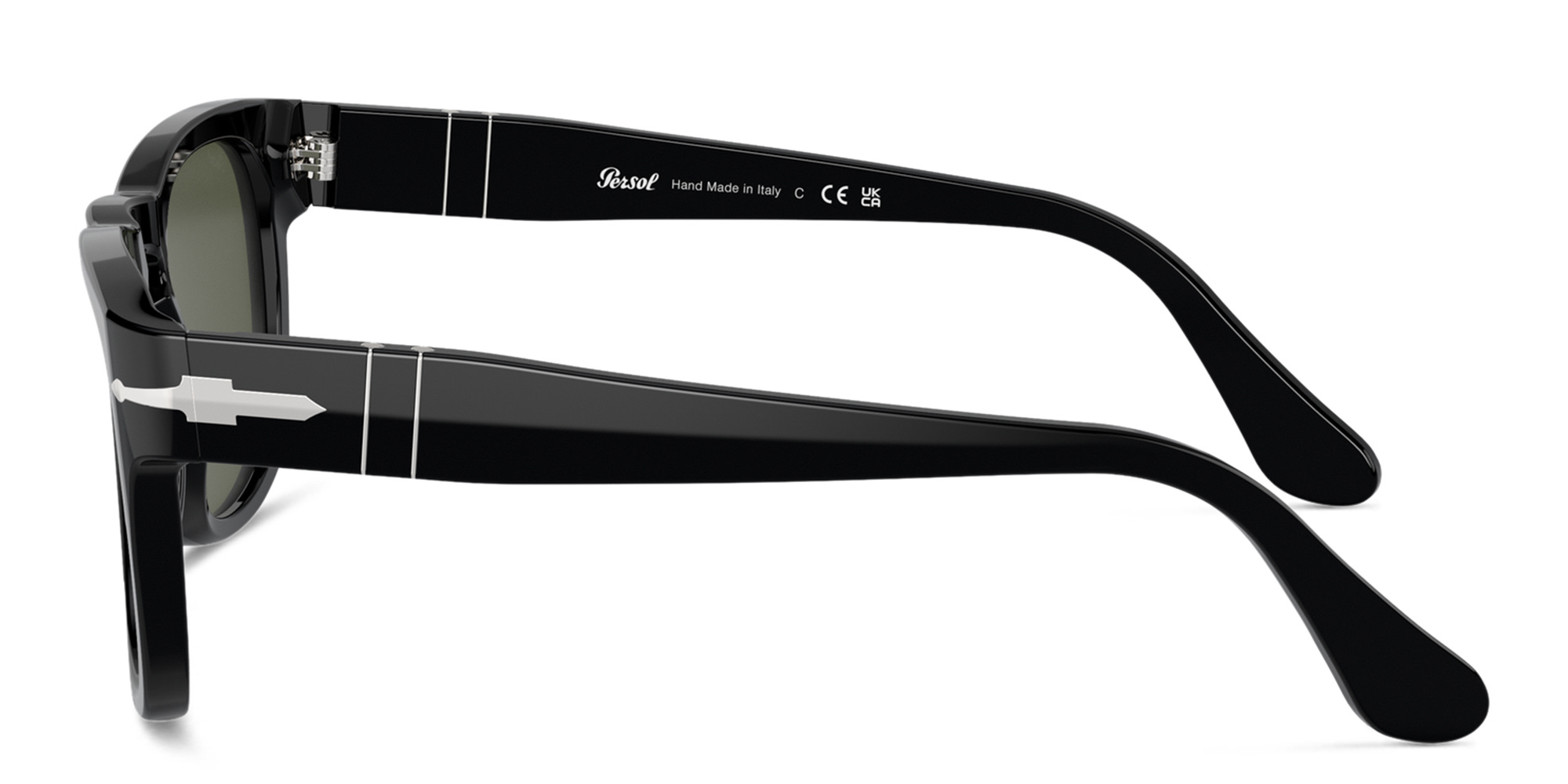 Shop PERSOL Unisex Square Sunglasses in Black online.