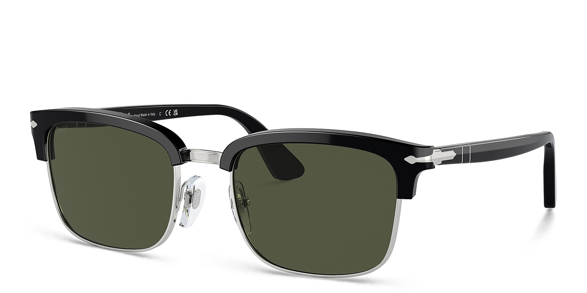 Shop PERSOL Unisex Rectangle Sunglasses in Black online.