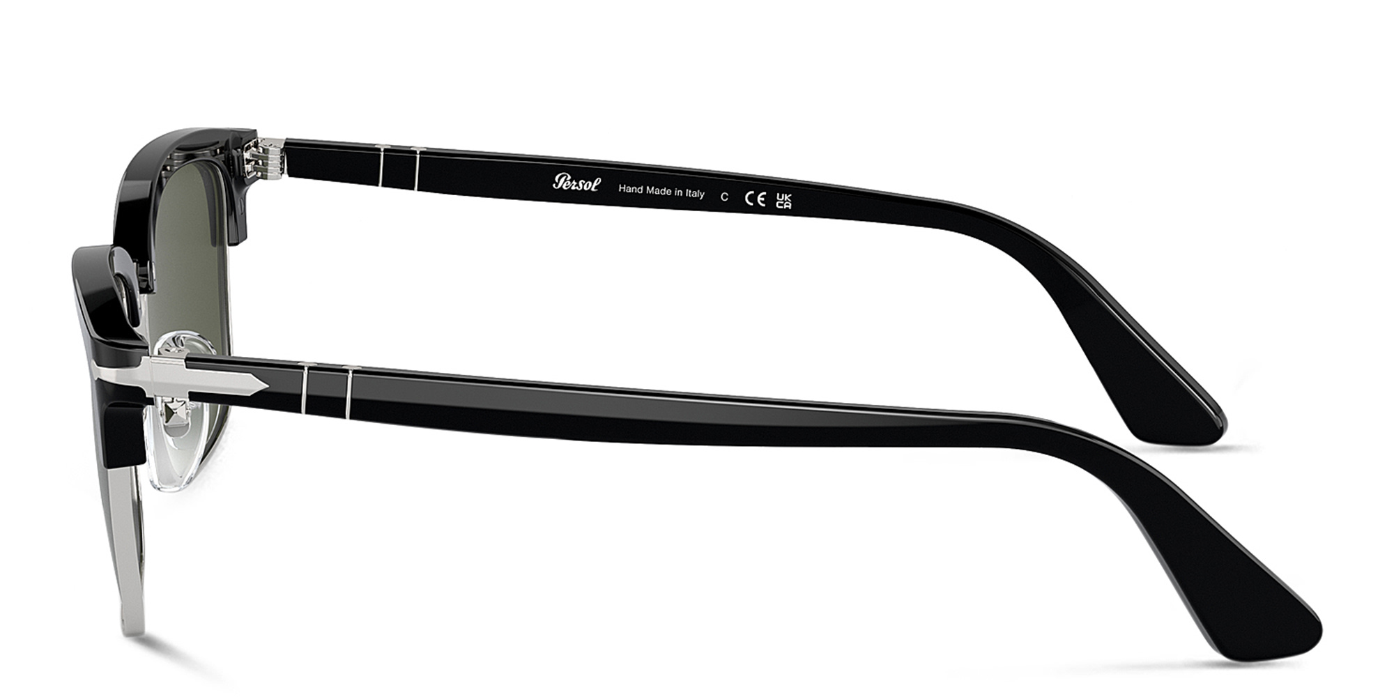 Shop PERSOL Unisex Rectangle Sunglasses in Black online.