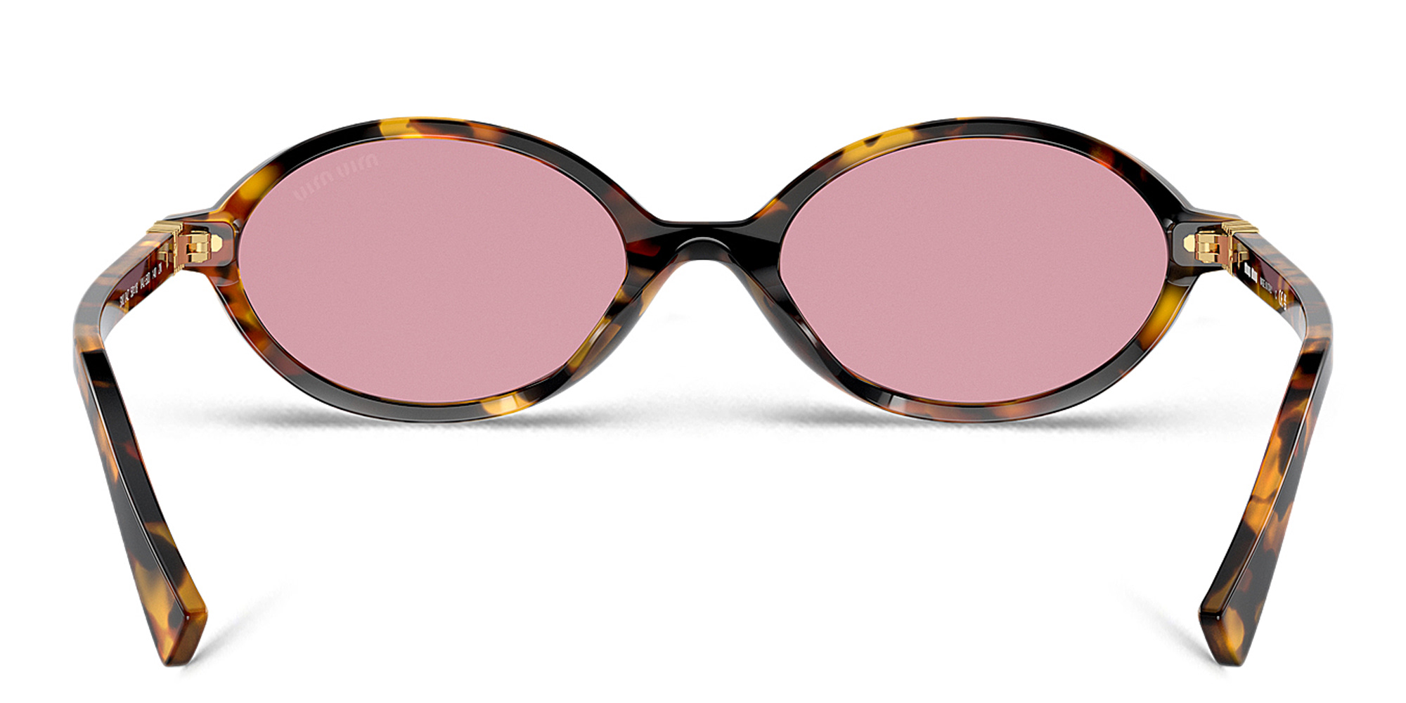Shop MIU MIU Oval Sunglasses in Havana online.