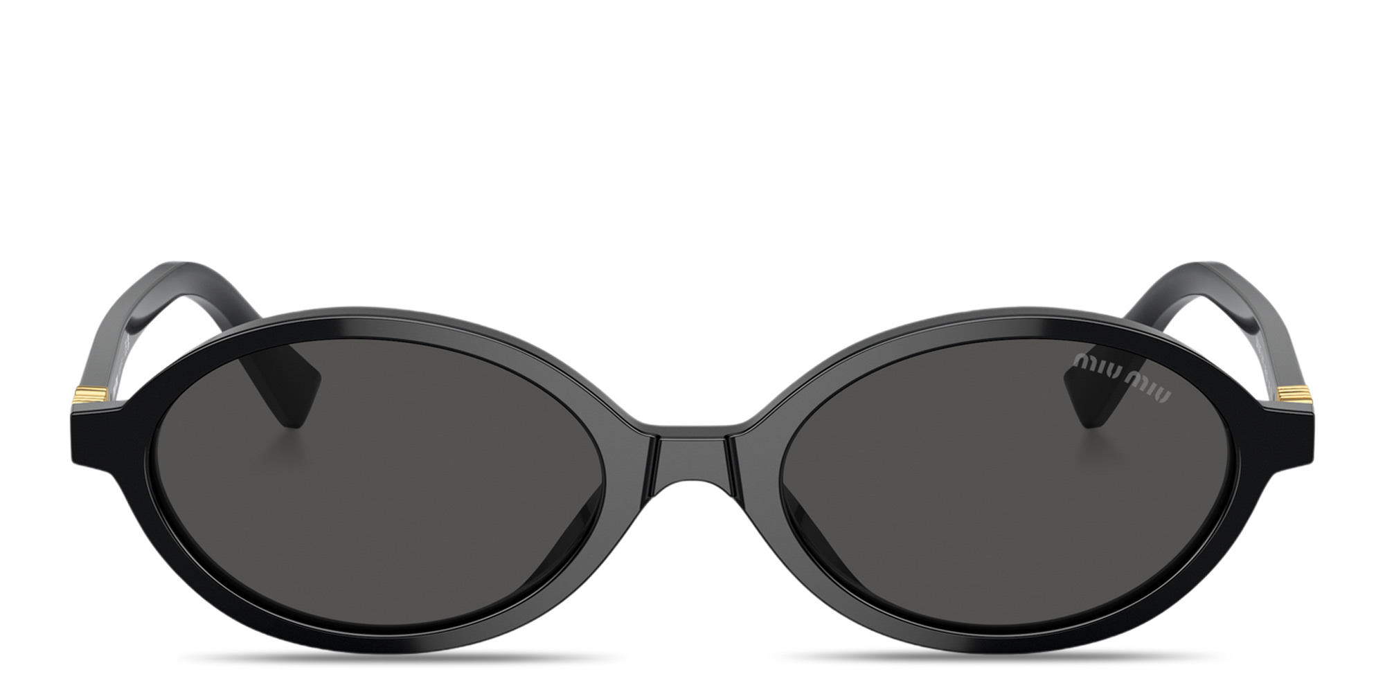 MIU MIU Miu Regard Oval Sunglasses in Black – Product Photo 1