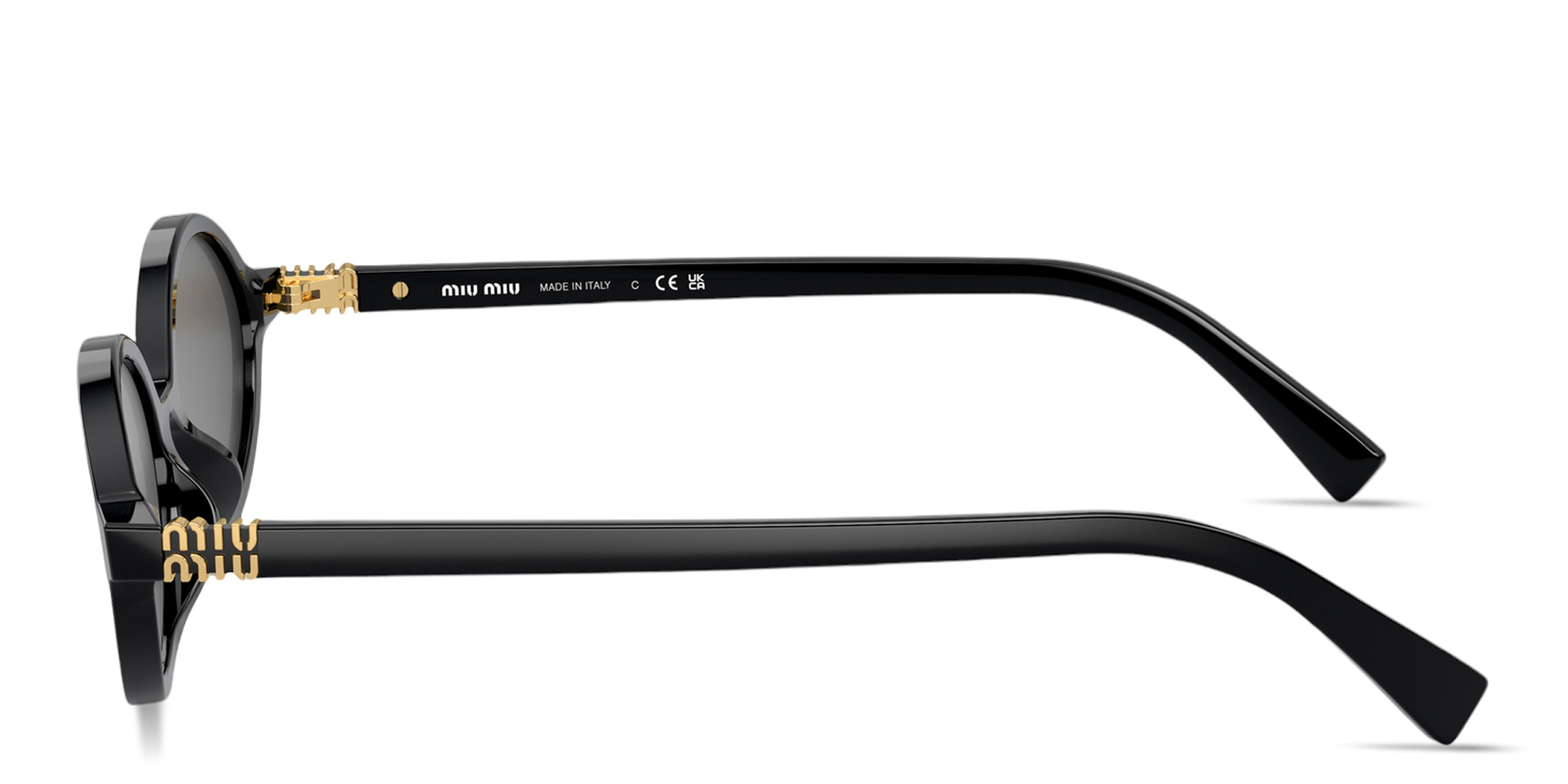MIU MIU Miu Regard Oval Sunglasses in Black – Product Photo 3