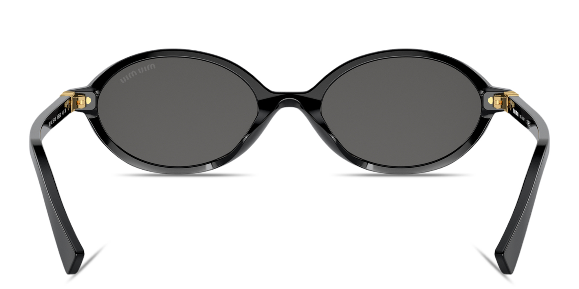 MIU MIU Miu Regard Oval Sunglasses in Black – Product Photo 4