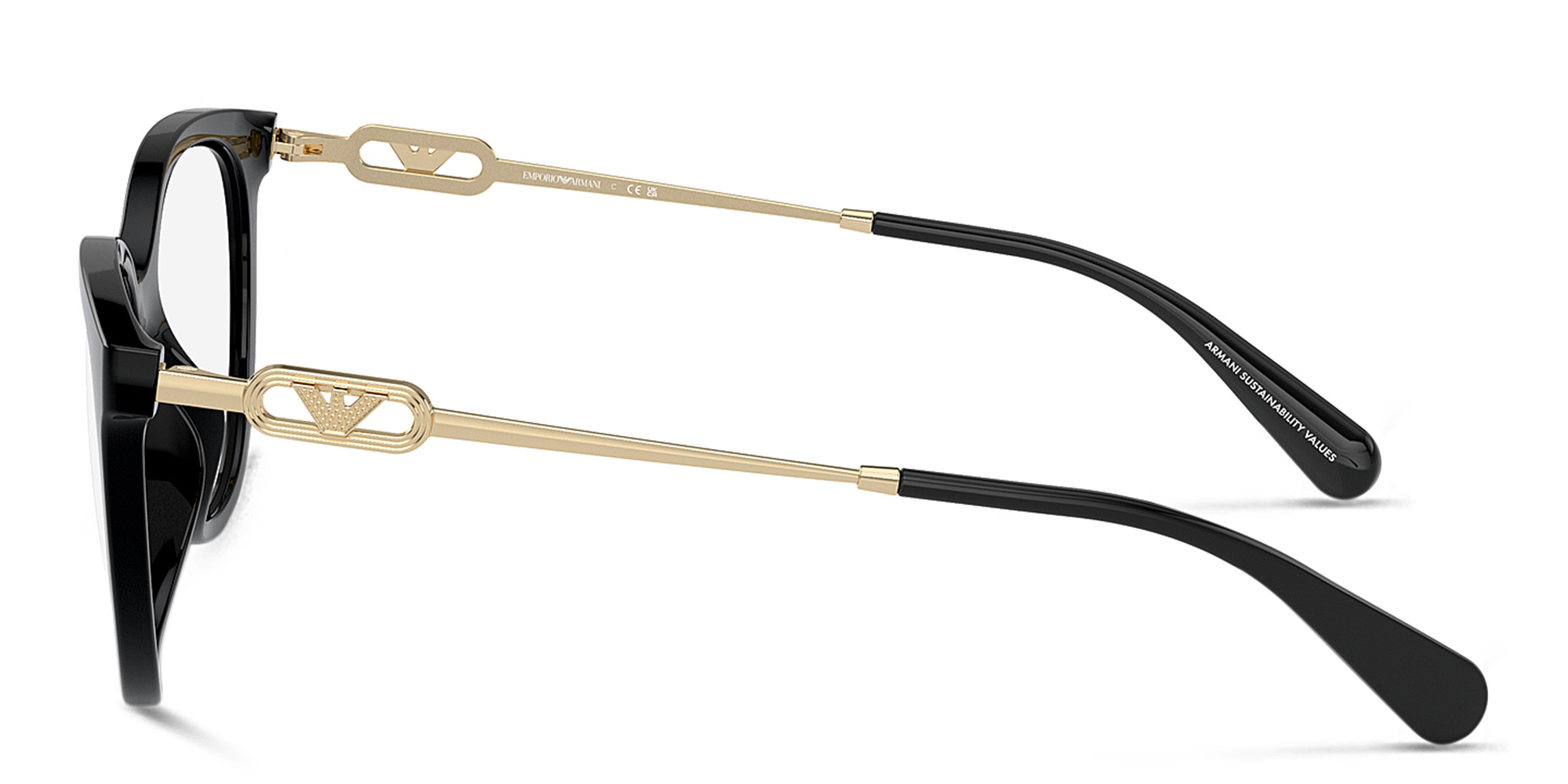 Shop Emporio Armani Cat-Eye Eyeglasses in Black online.