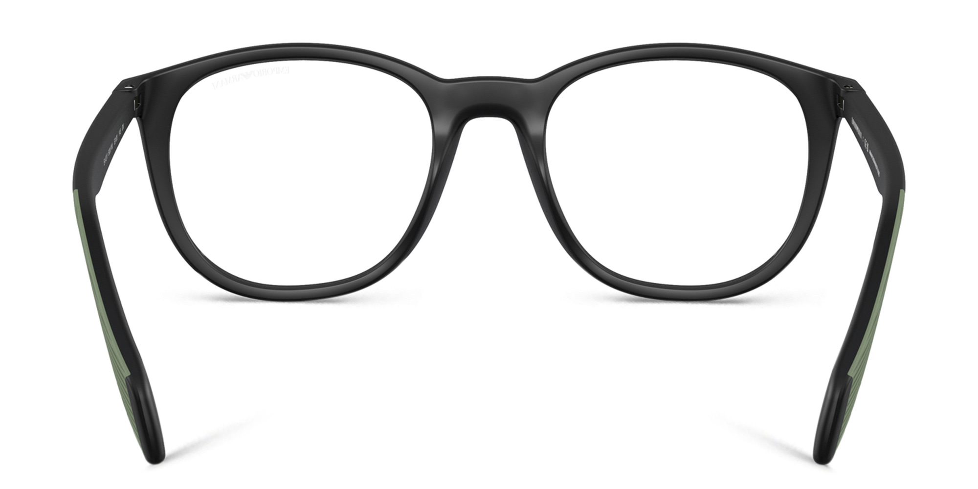 Emporio Armani Round Eyeglasses in Black – Product Photo 4