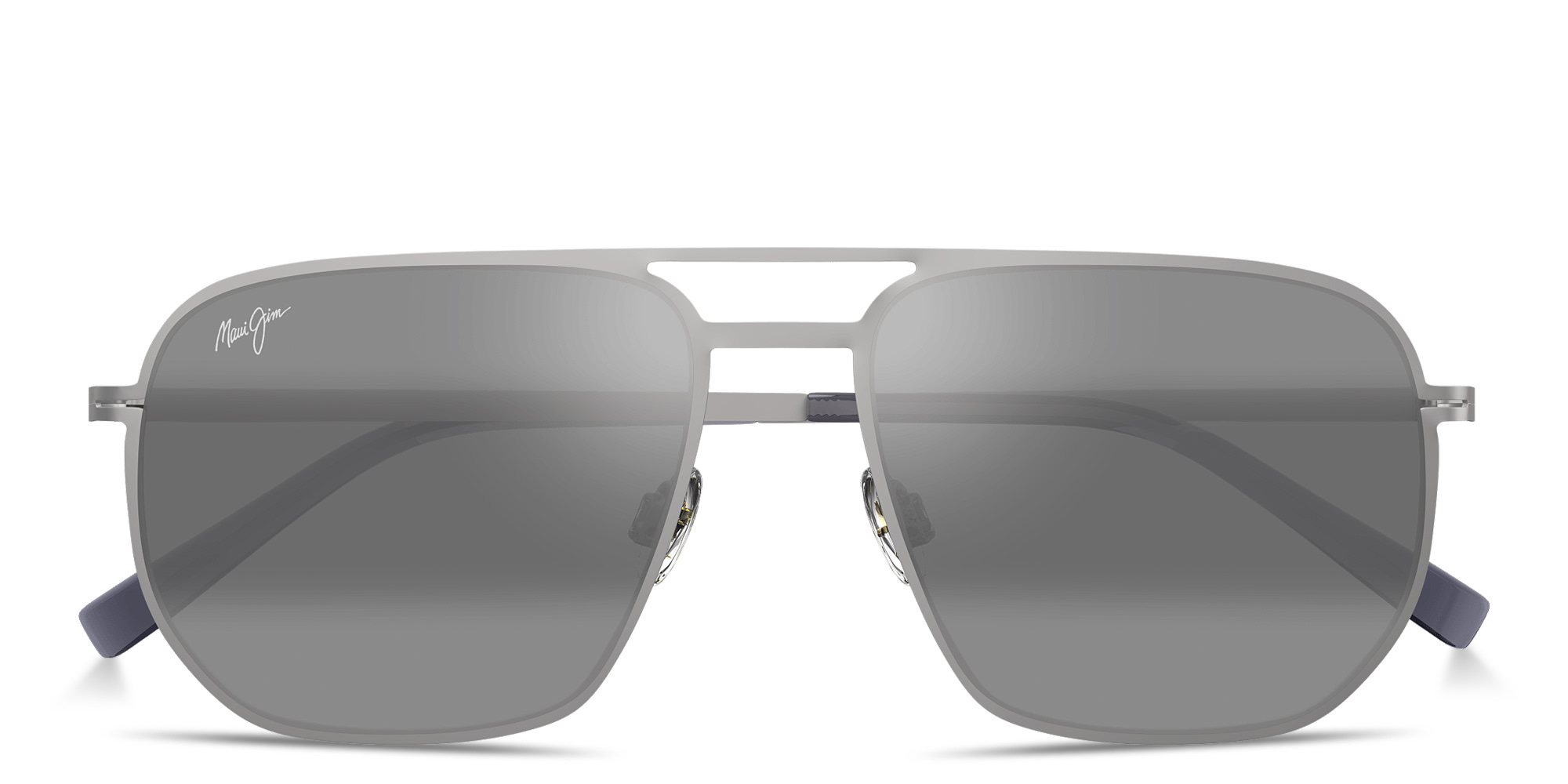 Shop Maui Jim Shark's Cove Unisex Square Sunglasses in Silver online.