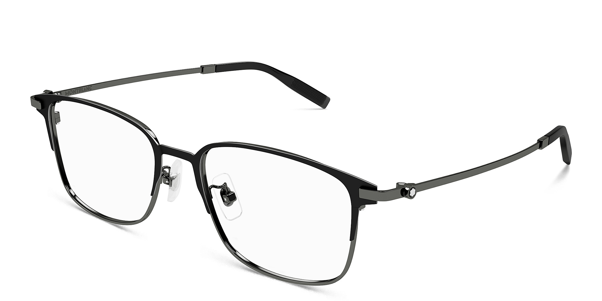 MONTBLANC Snowcap Square Eyeglasses in Gunmetal – Product Photo 2
