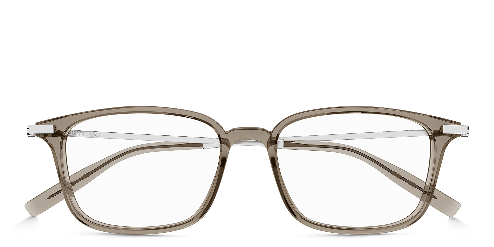 MONTBLANC Snowcap Rectangle Eyeglasses in Beige – Product Photo 1
