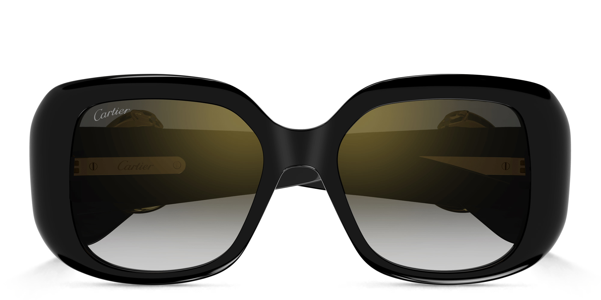 Shop Cartier Panthère de Cartier Square Sunglasses in Black online.