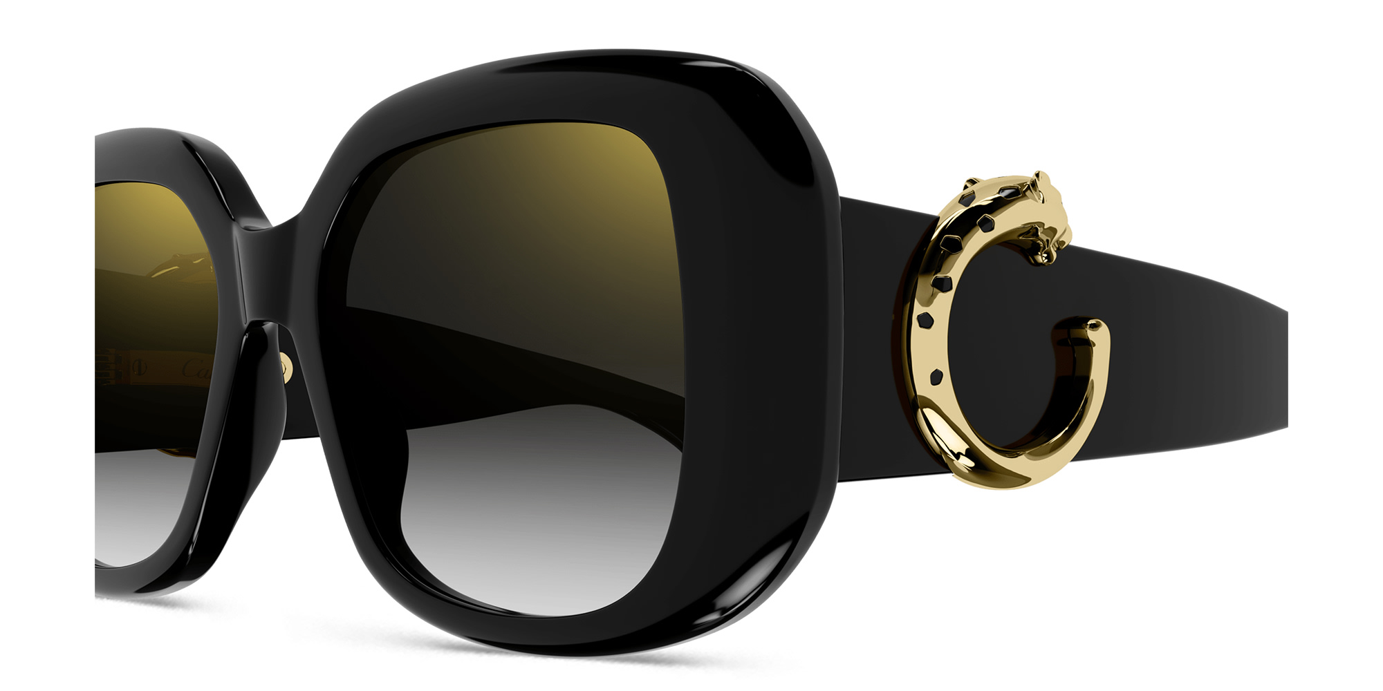 Shop Cartier Panthère de Cartier Square Sunglasses in Black online.