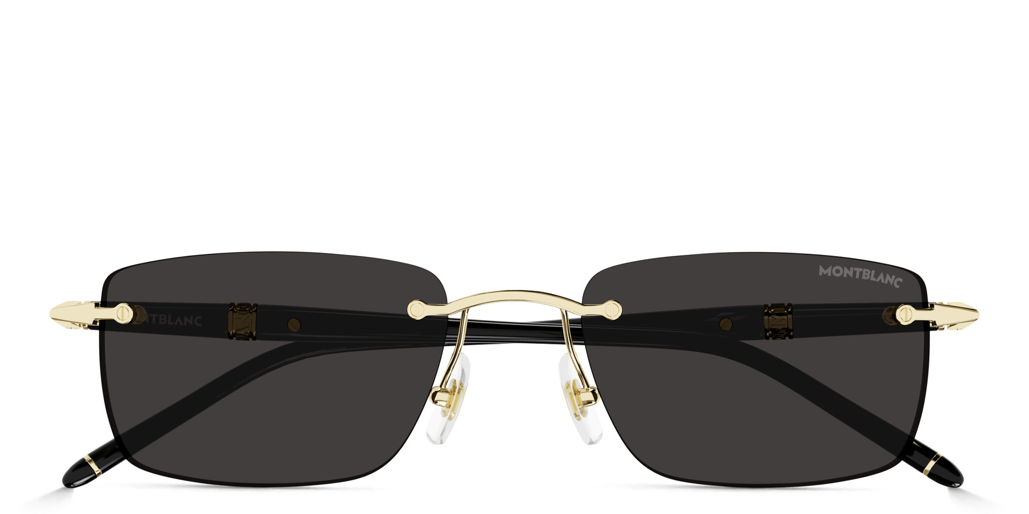 MONTBLANC Meisterstück Rimless Rectangle Sunglasses in Gold – Product Photo 1