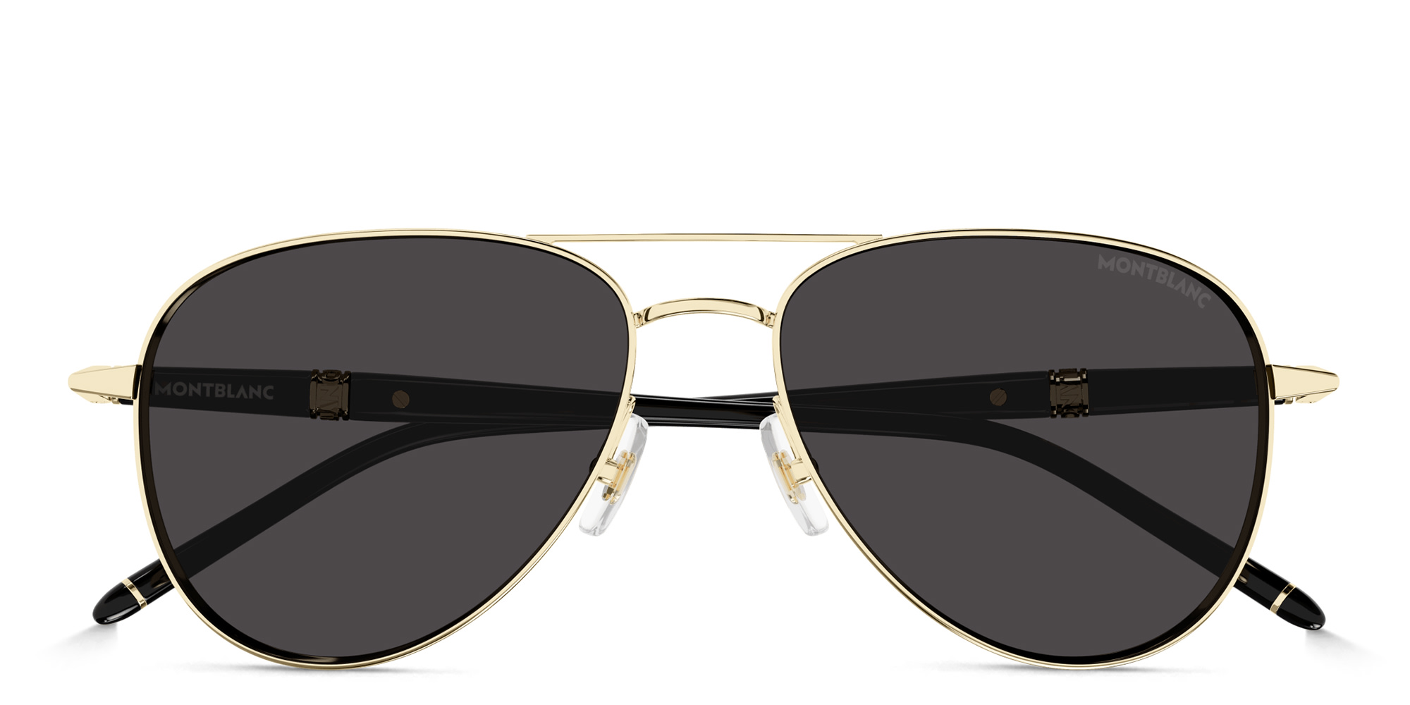 Shop MONTBLANC Meisterstück Pilot Sunglasses in Gold online.