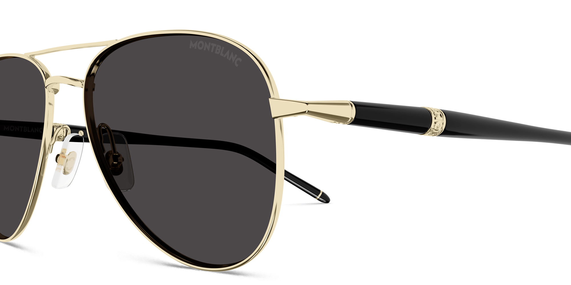 Shop MONTBLANC Meisterstück Pilot Sunglasses in Gold online.
