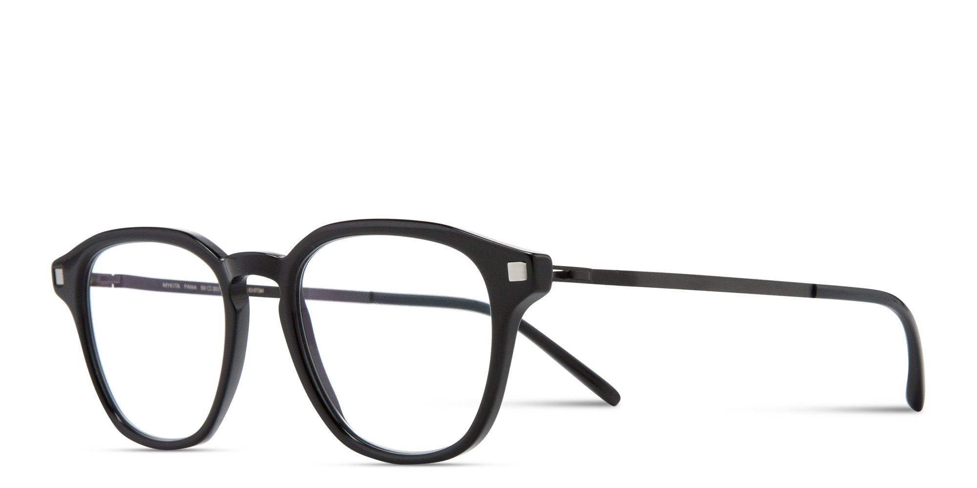 Shop MYKITA Pana Unisex Square Eyeglasses in Black online.