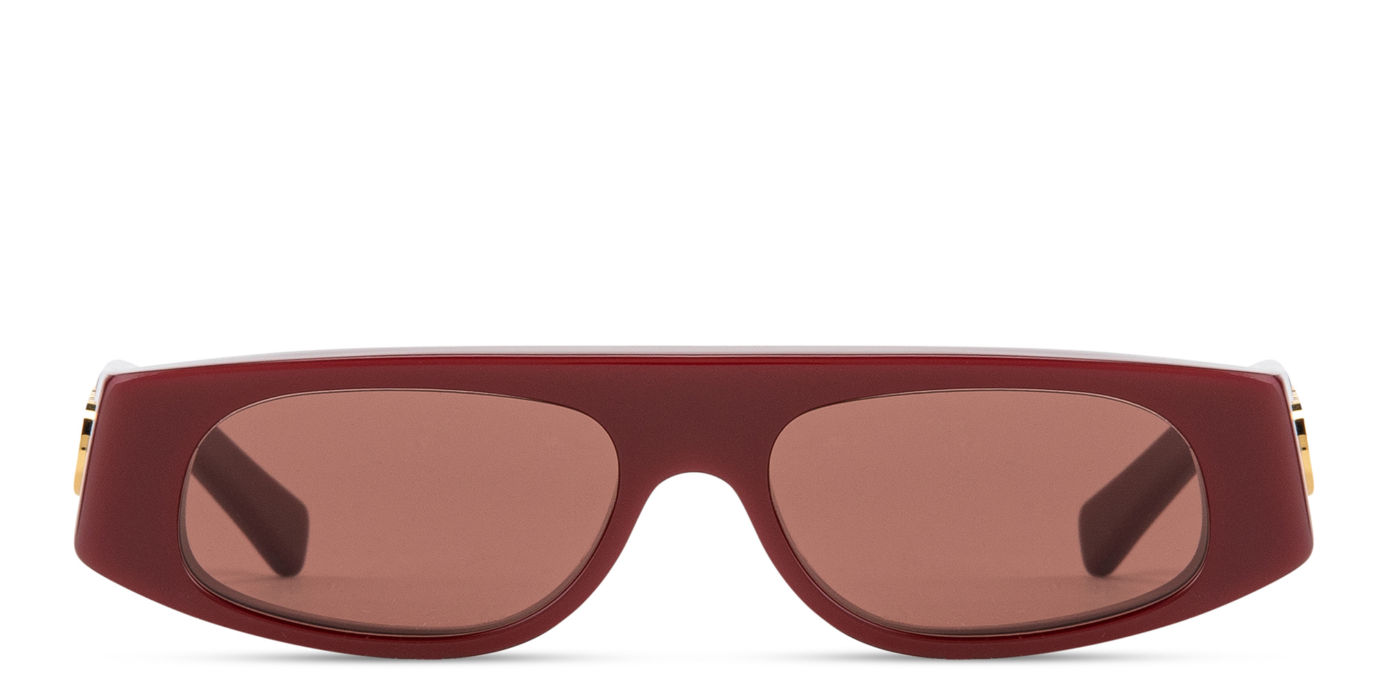 Shop GUCCI Gucci Lido Irregular Sunglasses in Burgundy online.