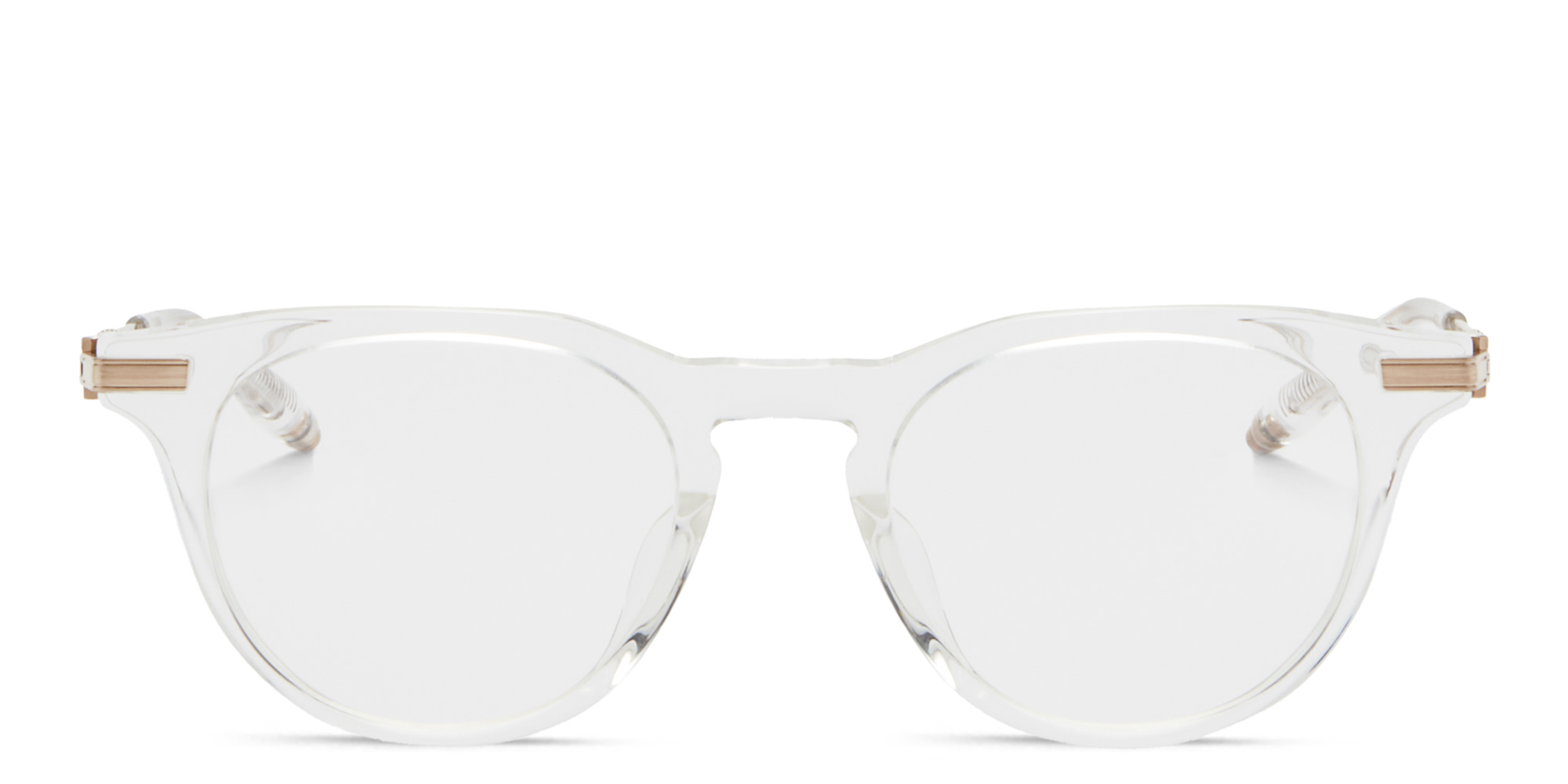 Shop AKONI Gemini Unisex Round Eyeglasses in Clear online.