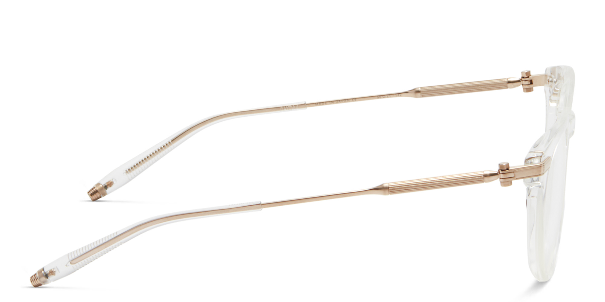 Shop AKONI Gemini Unisex Round Eyeglasses in Clear online.