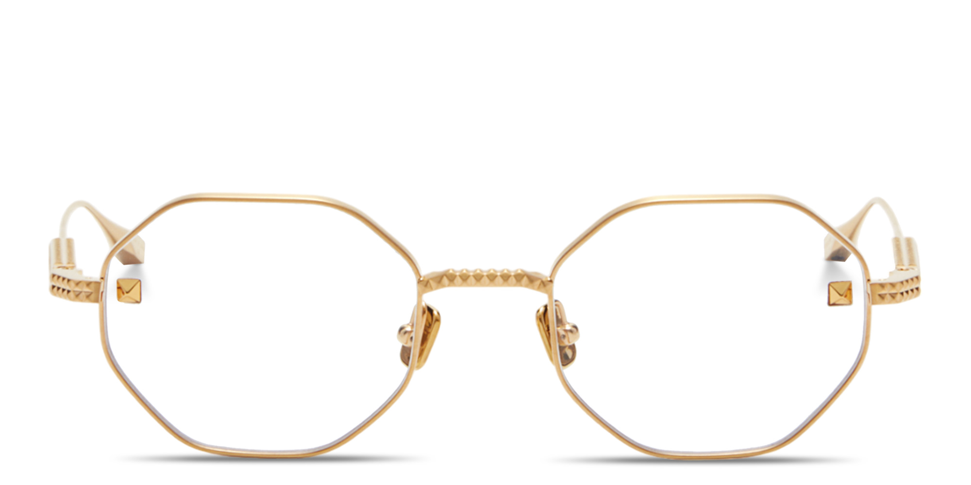 VALENTINO V-Stud Irregular Eyeglasses in Gold – Product Photo 1