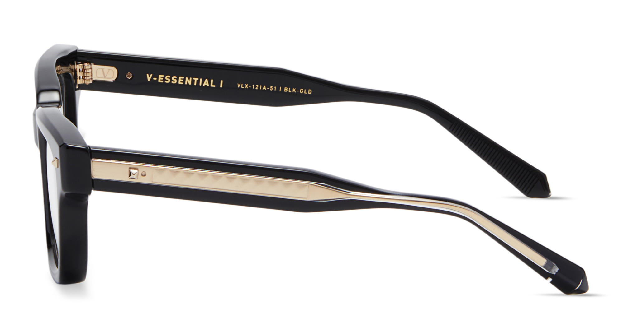 Shop VALENTINO V - Essential I Unisex Rectangle Eyeglasses in Black online.