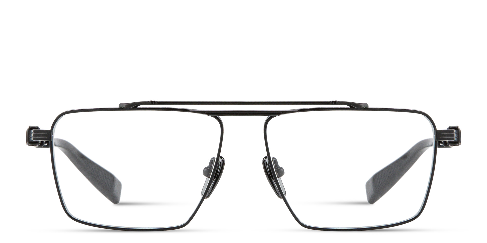 Shop BALMAIN Brigade VI Unisex Wide Rectangle Eyeglasses in Black online.