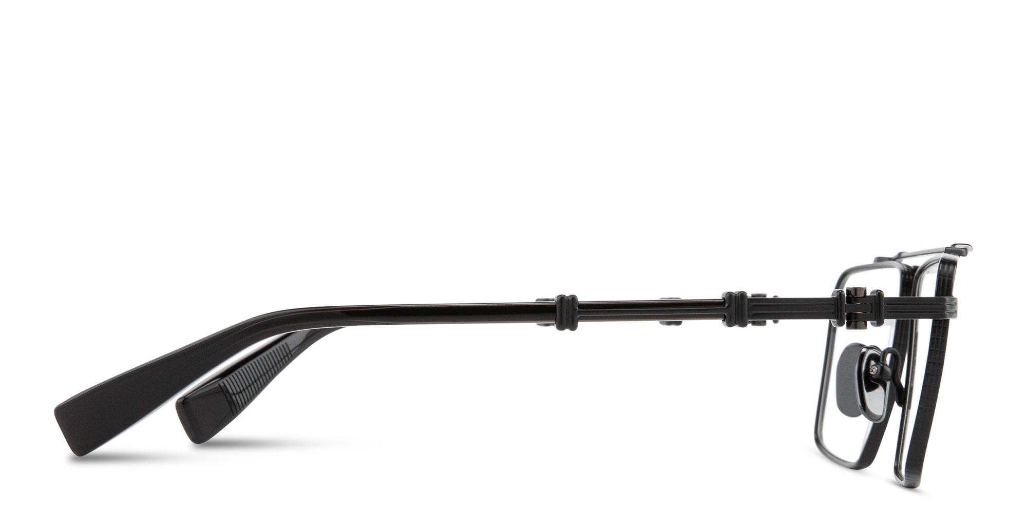 Shop BALMAIN Brigade VI Unisex Wide Rectangle Eyeglasses in Black online.