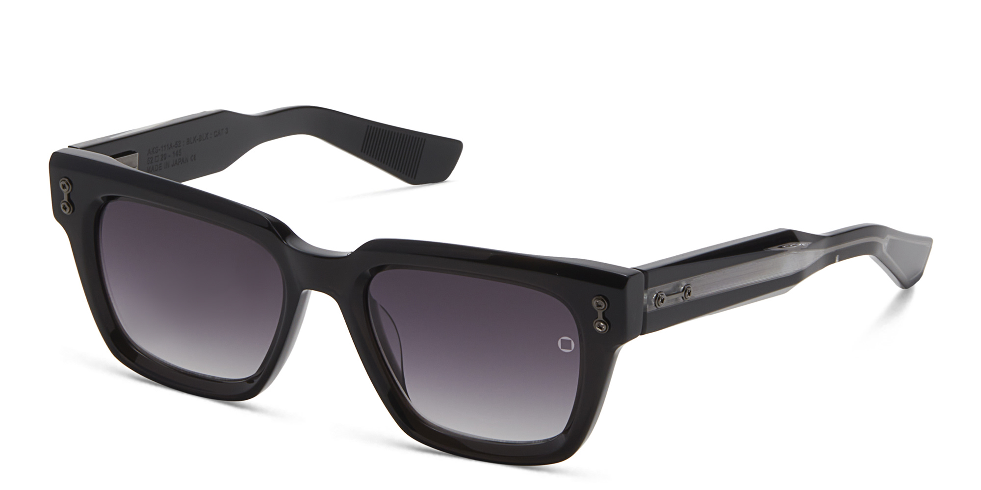 Shop AKONI Pyxis Unisex Square Sunglasses in Black online.