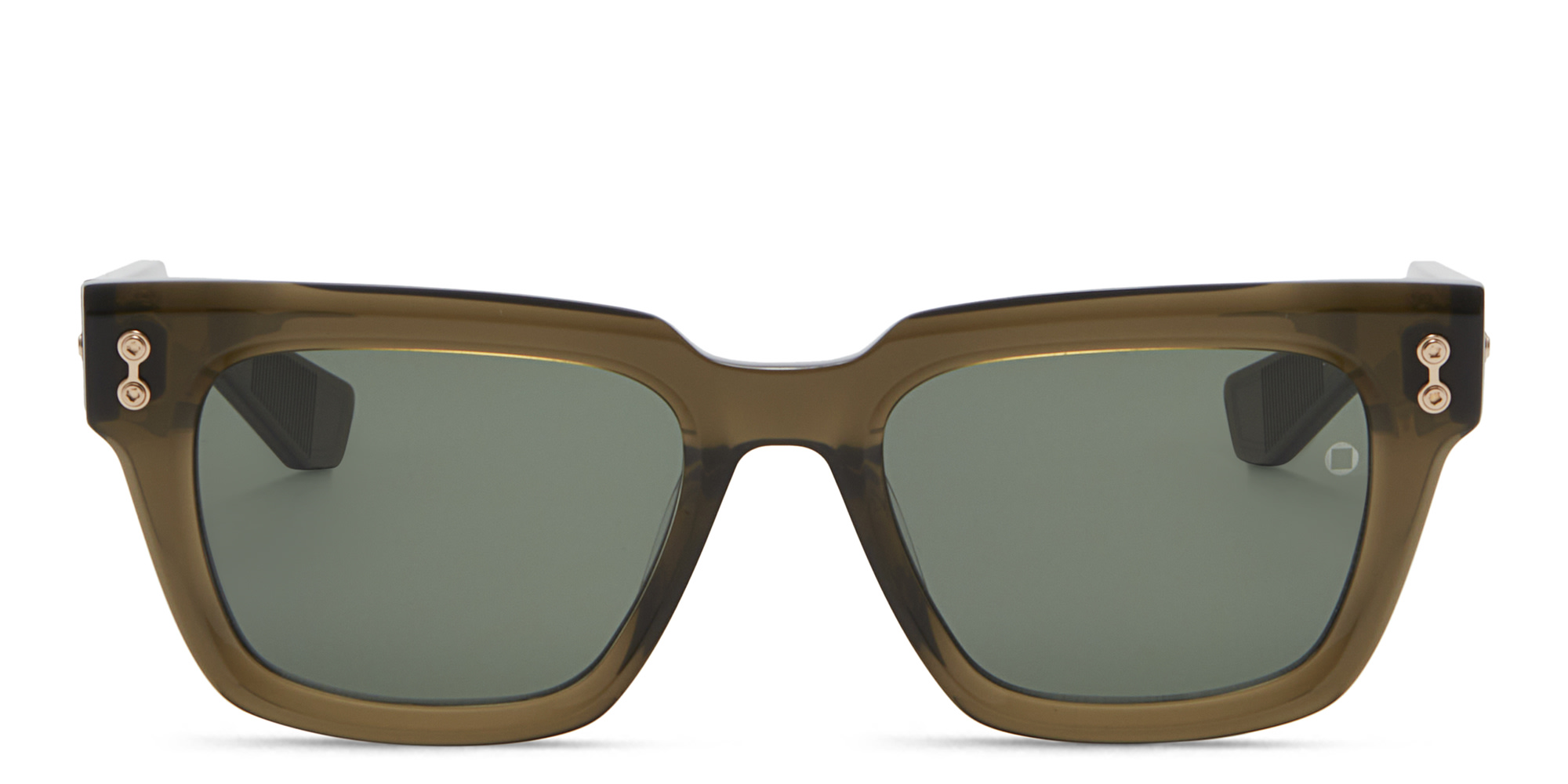 Shop AKONI Pyxis Unisex Square Sunglasses in Green online.