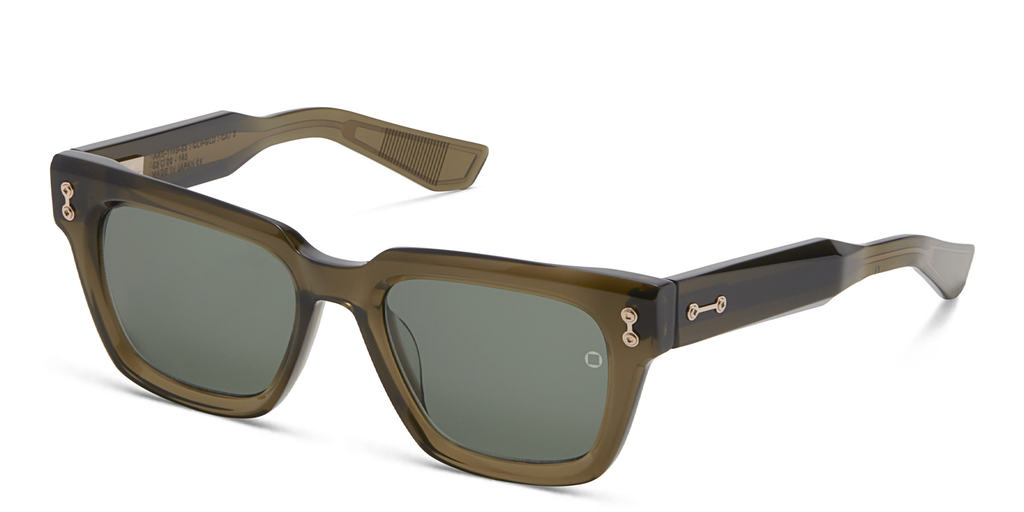 Shop AKONI Pyxis Unisex Square Sunglasses in Green online.