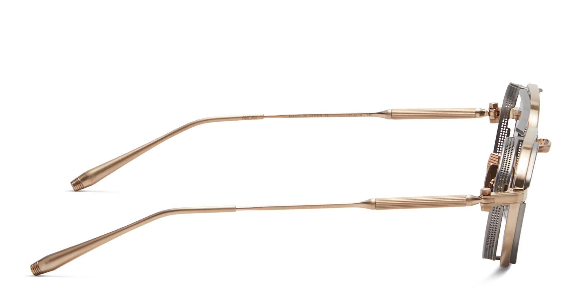 Shop AKONI Eris Two Unisex Aviator Sunglasses in Gold online.