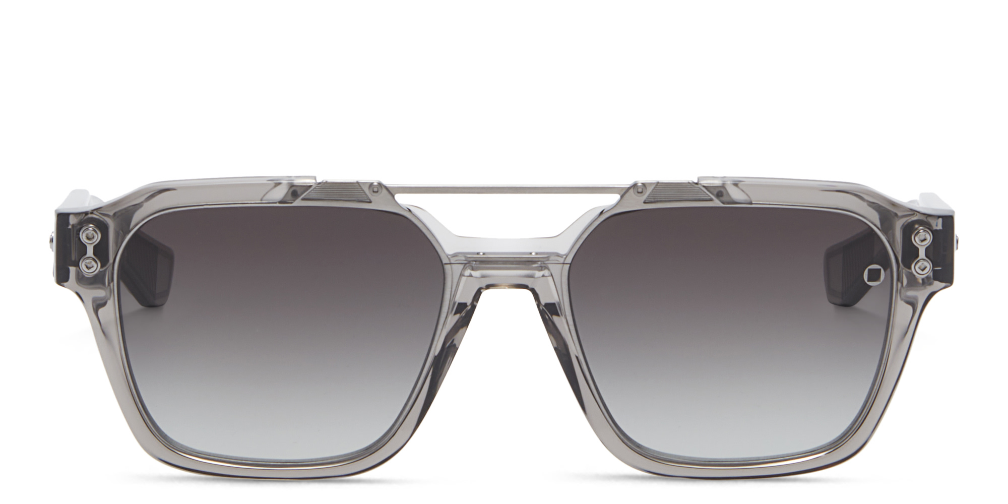 Shop AKONI Discovery Aviator Sunglasses in Grey online.