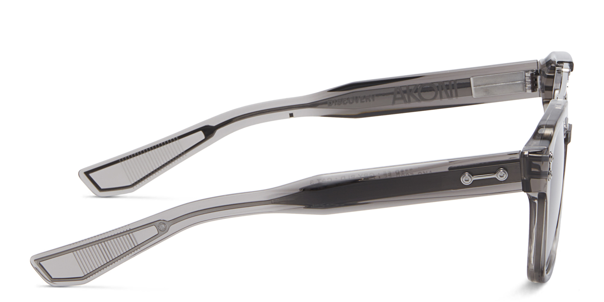 Shop AKONI Discovery Aviator Sunglasses in Grey online.