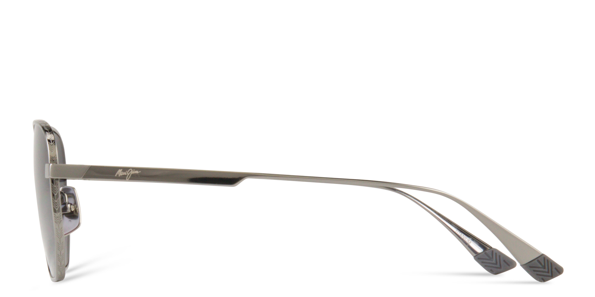 Maui Jim Lewalani Unisex Square Sunglasses in Silver – Product Photo 4