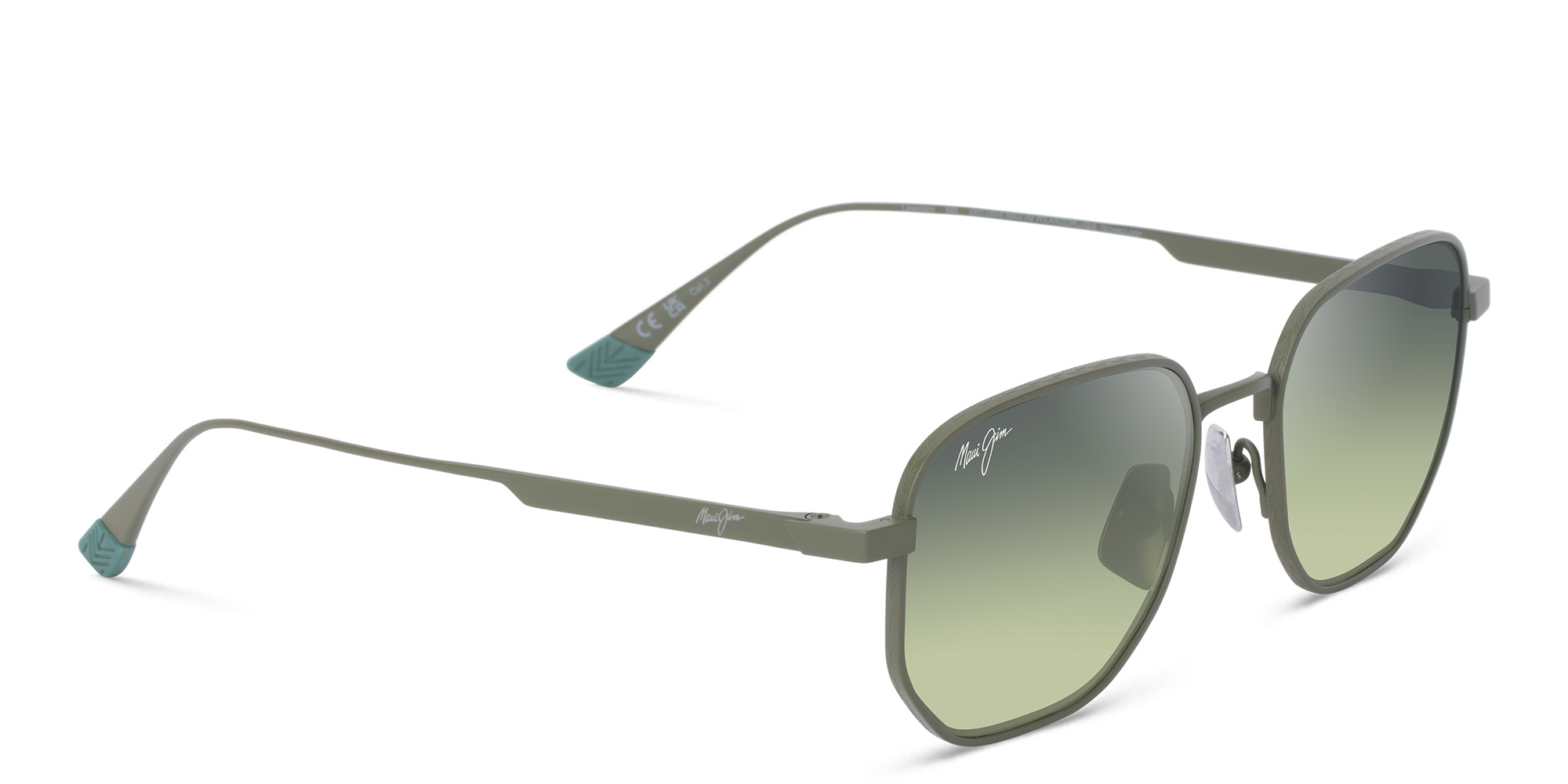 Maui Jim Lewalani Unisex Square Sunglasses in Green – Product Photo 2
