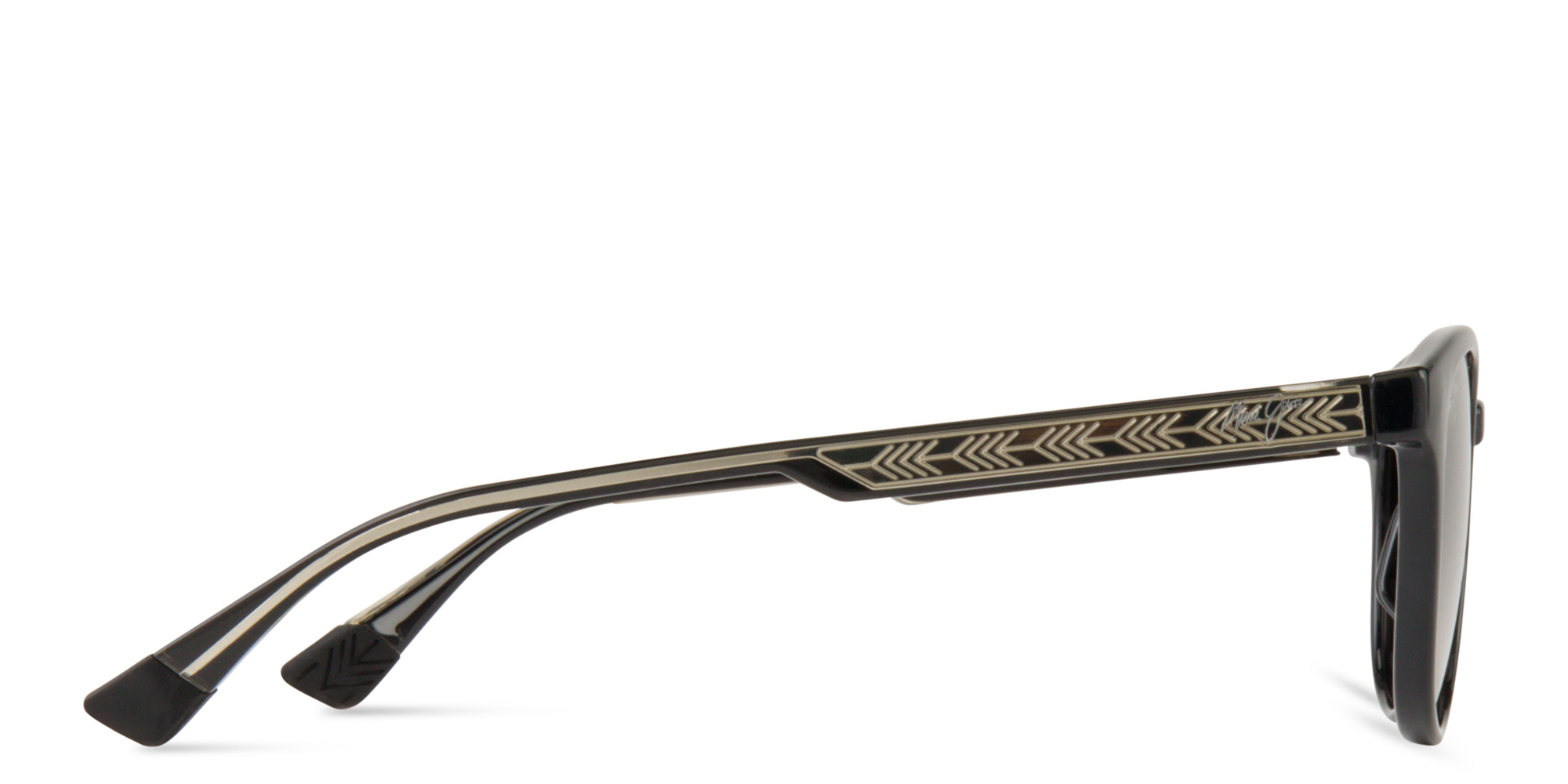 Shop Maui Jim Hiehie Unisex Round Sunglasses in Black online.