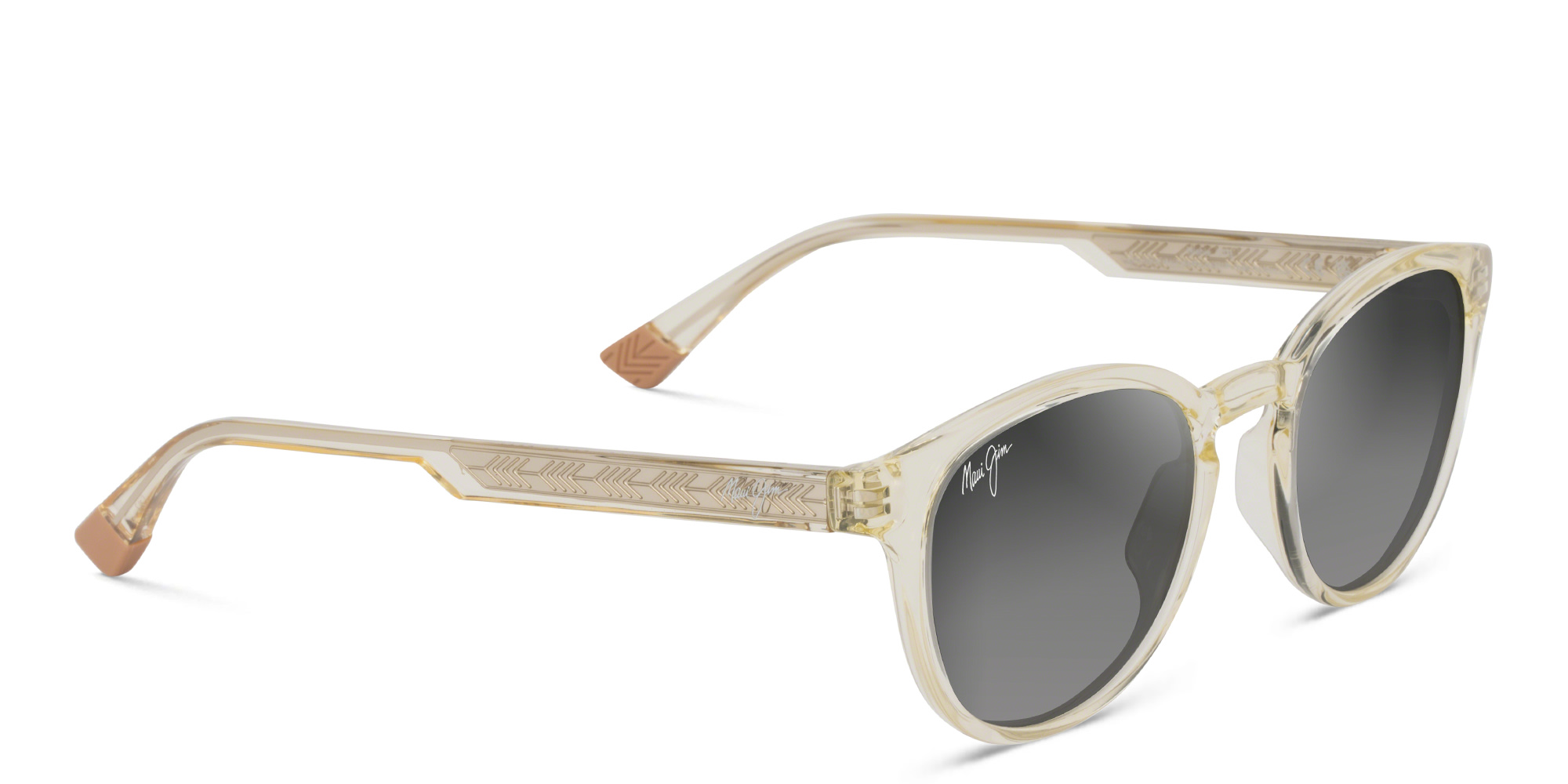 Shop Maui Jim Hiehie Unisex Round Sunglasses in Yellow online.