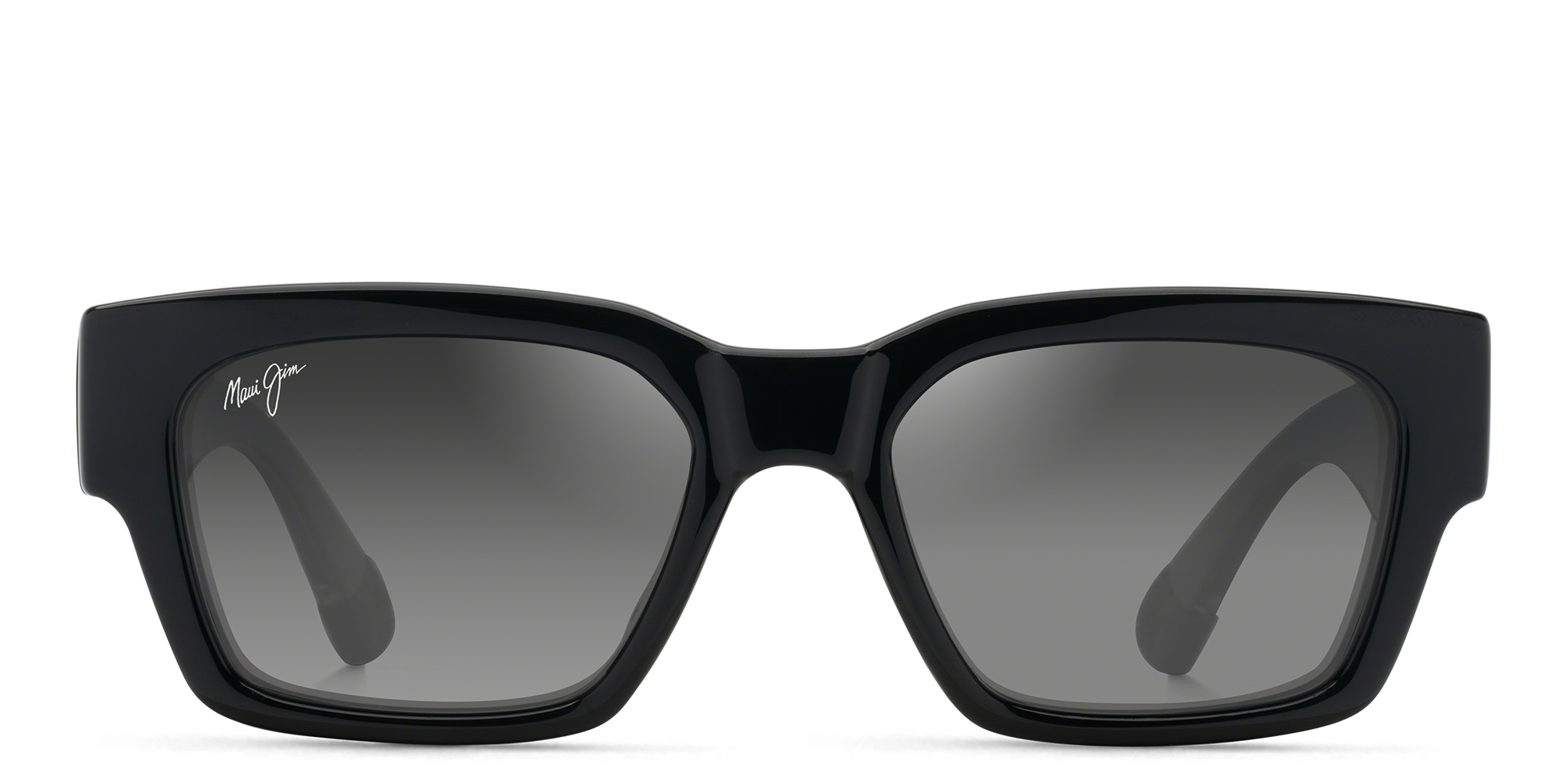 Maui Jim Kenui Unisex Rectangle Sunglasses in Black – Product Photo 1