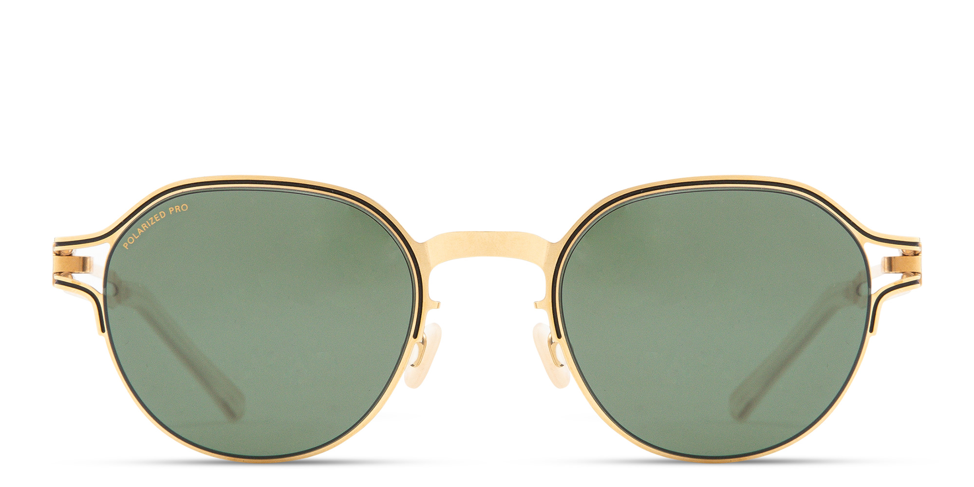 Shop MYKITA Vaasa Unisex Round Sunglasses in Gold online.