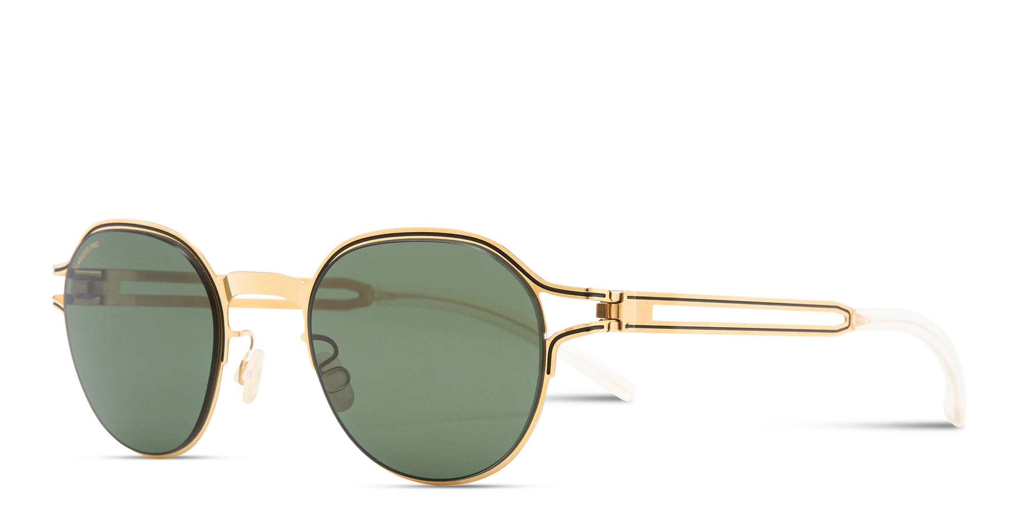 Shop MYKITA Vaasa Unisex Round Sunglasses in Gold online.