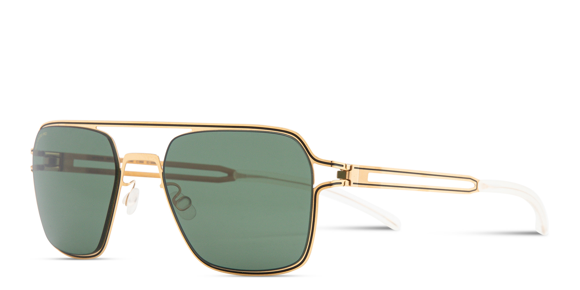 Shop MYKITA Riku Aviator Sunglasses in Gold online.