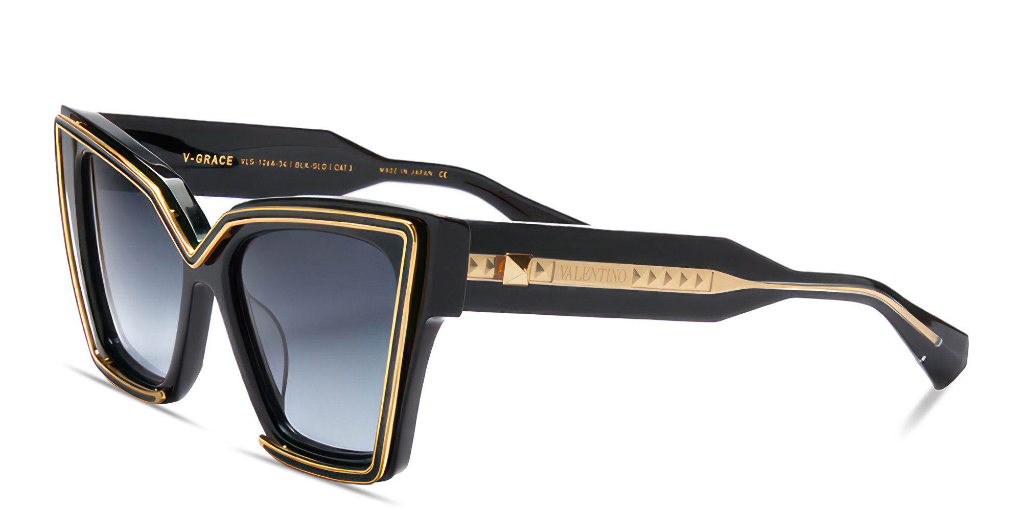 VALENTINO V - Grace Oversized Cat-Eye Sunglasses in Black – Product Photo 2