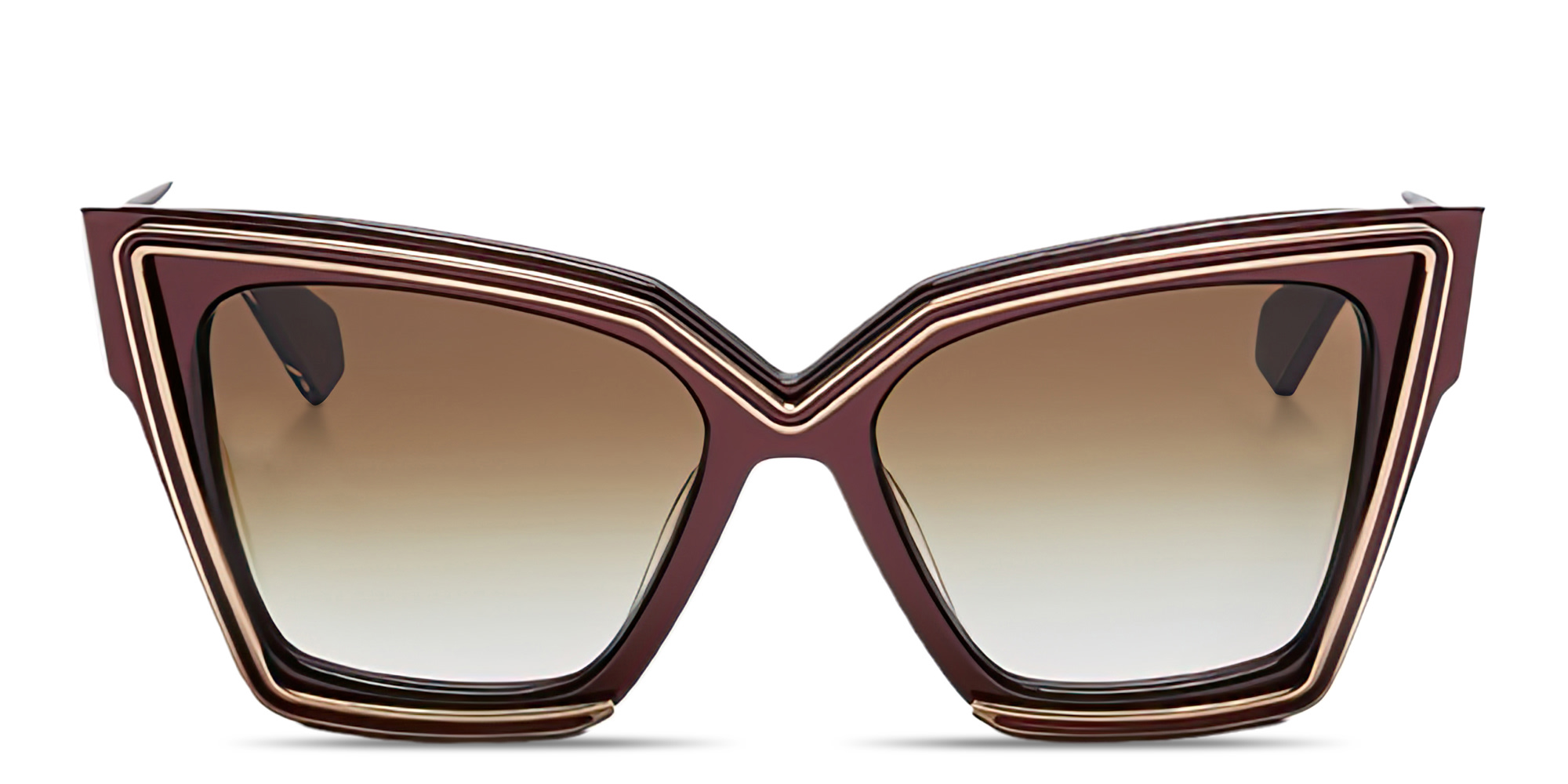 VALENTINO V - Grace Oversized Cat-Eye Sunglasses in Burgundy – Product Photo 1