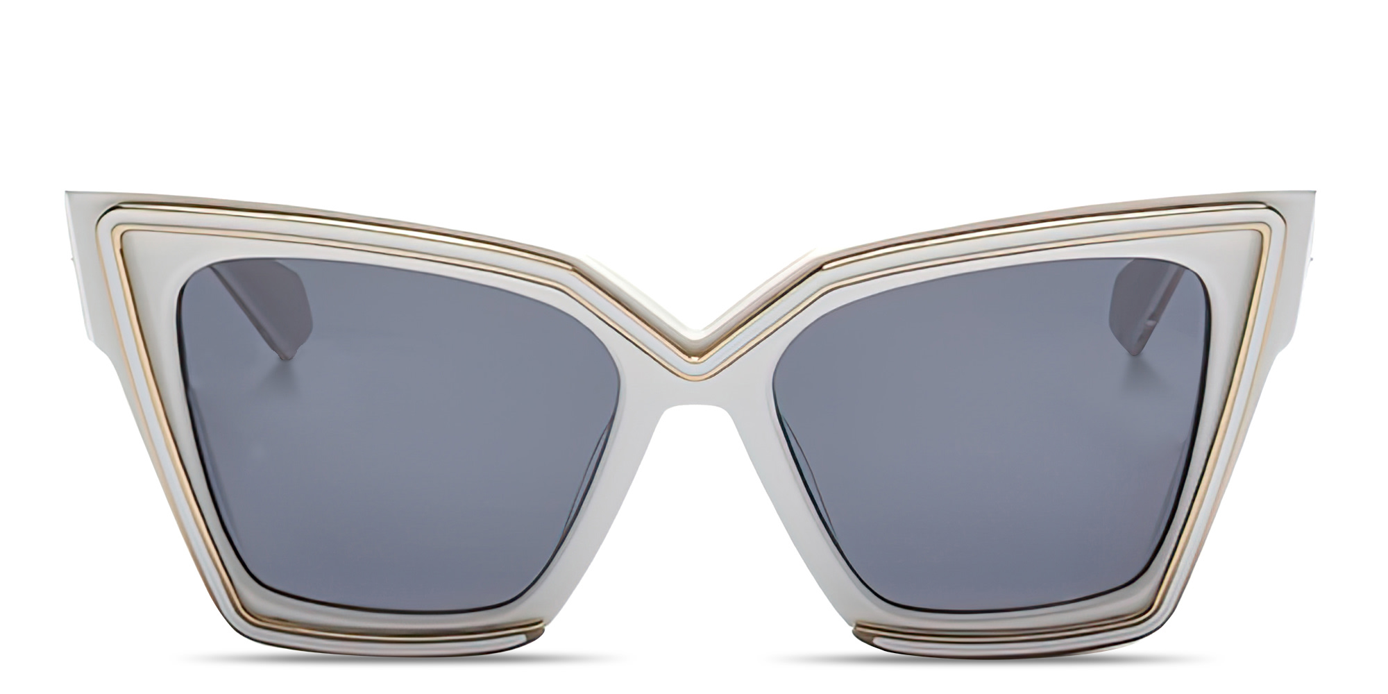 VALENTINO V - Grace Oversized Cat-Eye Sunglasses in White – Product Photo 1