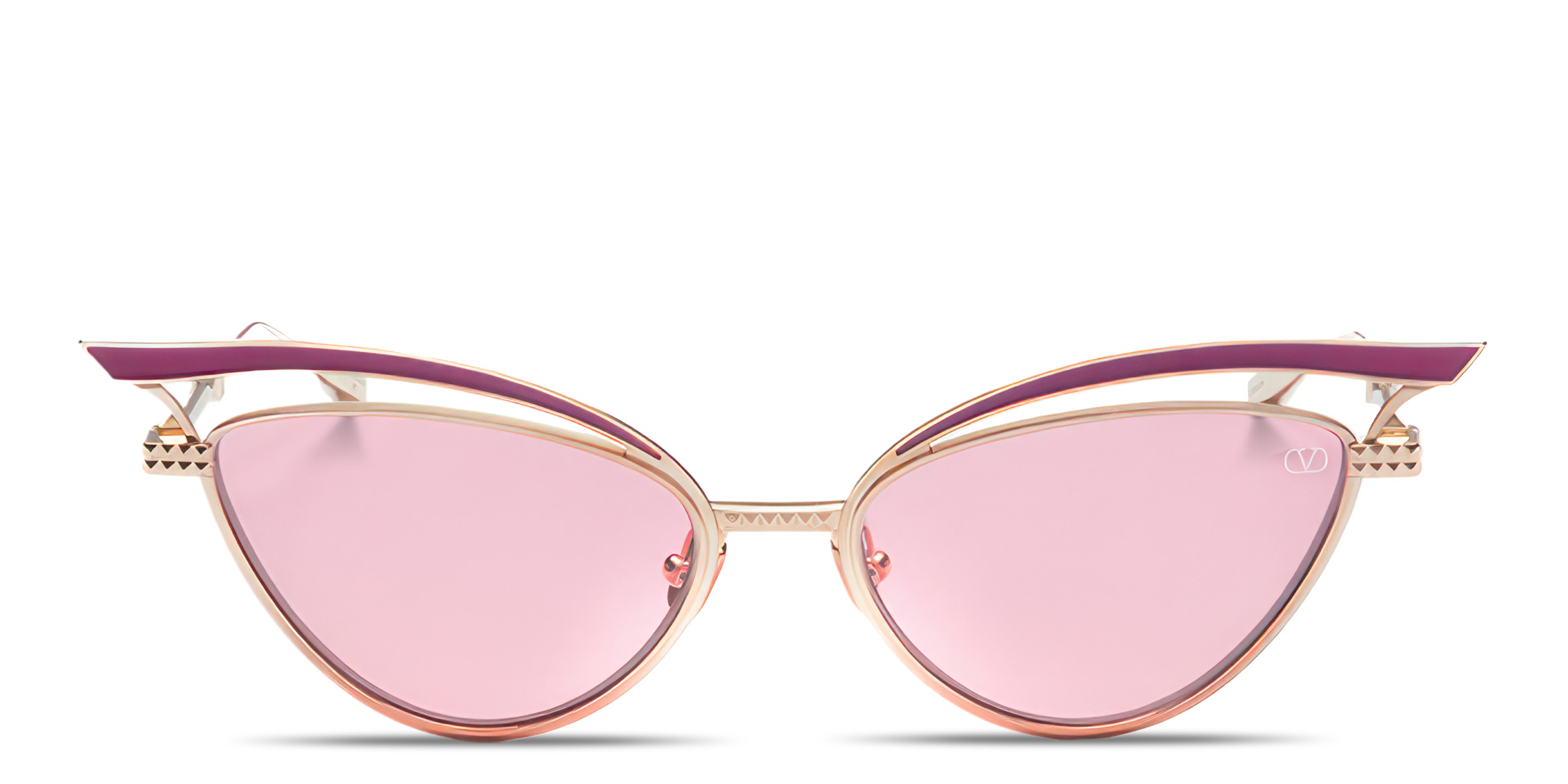 VALENTINO V - Glassliner Cat-Eye Sunglasses in Gold – Product Photo 1
