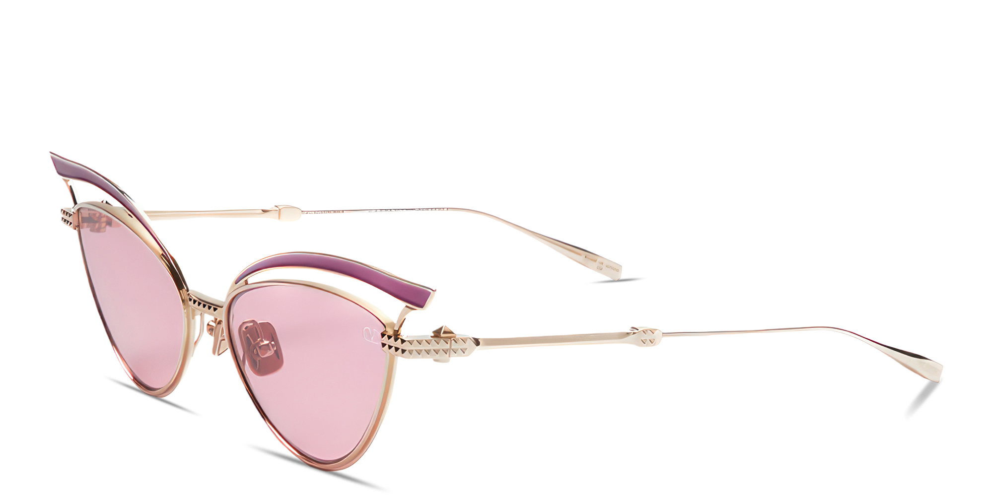VALENTINO V - Glassliner Cat-Eye Sunglasses in Gold – Product Photo 2